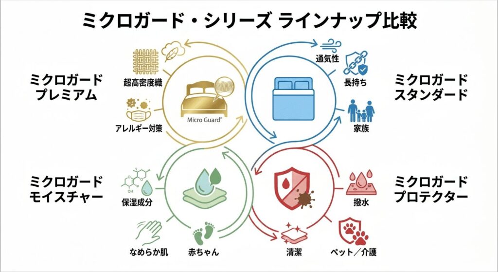 ミクロガード各シリーズの比較イメージ図